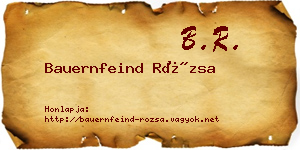 Bauernfeind Rózsa névjegykártya